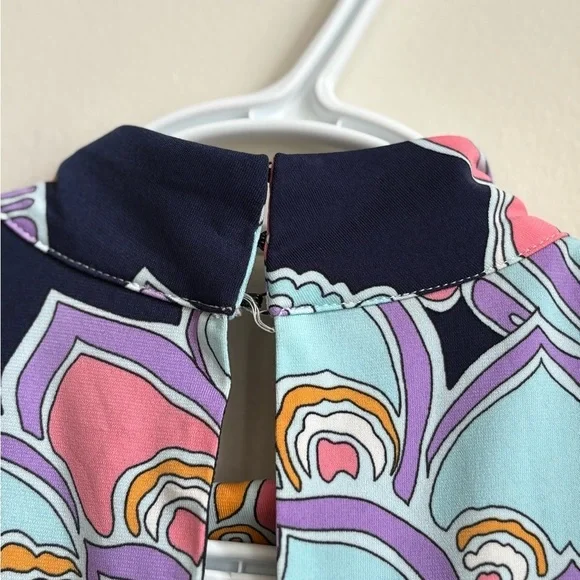 Trina Turk Coconut Floral-Print Mock-Neck Sleeveless Dress - Size XS - Picture 7 of 7